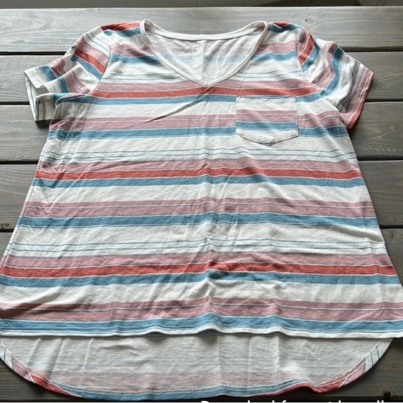 Maurices Multicolor Striped Pocket Tee With Pocket - Picture 3 of 4